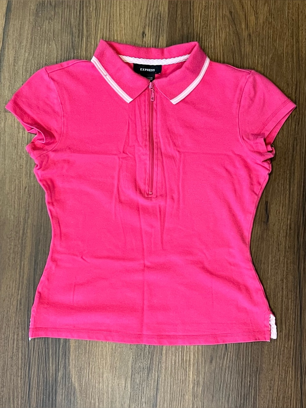 Y2k vintage Express pink polo style collared baby tee